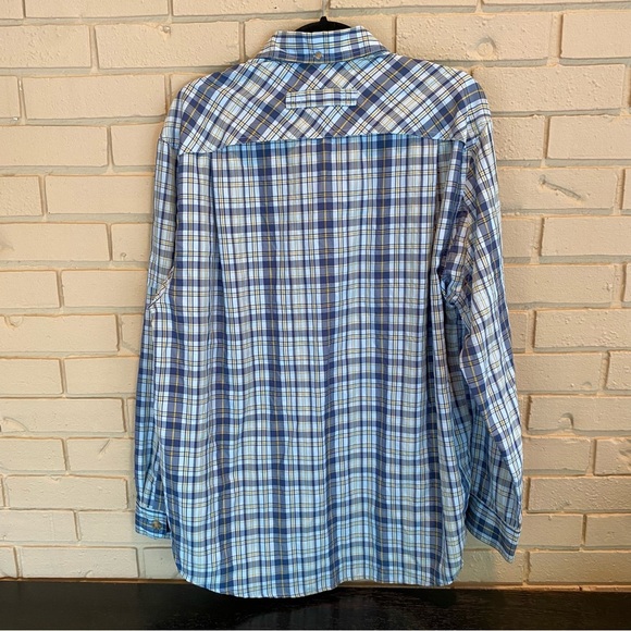 Duluth Trading Mens Armachillo Shirt Blue Cooling Roll Tab Sleeve Fishing Sz M - Picture 4 of 7